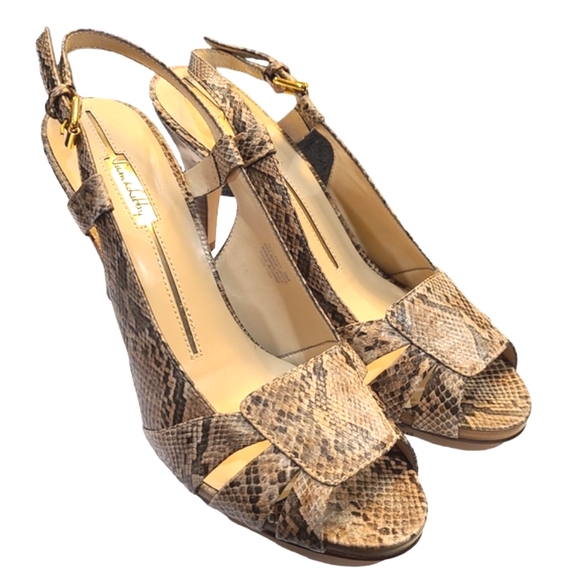 NEW Sam & Libby Snakeprint Sling Back Heels size 9 - Picture 3 of 10